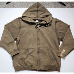 Miskeen Originals Hoodie Mens Size 2XL Green Jacket Pockets Faded Distressed